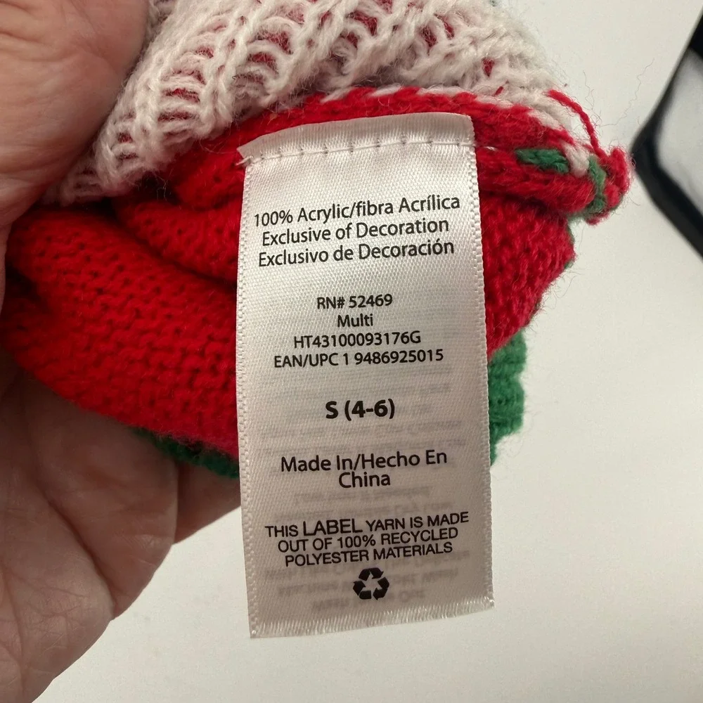 Holiday Time Womens Ugly Christmas Cardigan Sweater Gnomes Tree Red Green Small